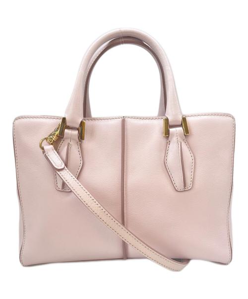 TOD'S（トッズ）TOD'S (トッズ) TOD'S 　Dキューブ ミニボストン 　2WAYバッグ ピンクの古着・服飾アイテム