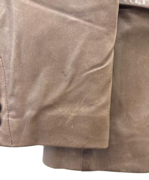 HUGO BOSS（ヒューゴ ボス）HUGO BOSS (ヒューゴ ボス) HUGO BOSS　レザージャケット ブラウン サイズ:40の古着・服飾アイテム