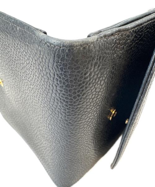 CHANEL（シャネル）CHANEL (シャネル) CHANEL ココマーク  キャビアスキン  2つ折り財布 ネイビーの古着・服飾アイテム