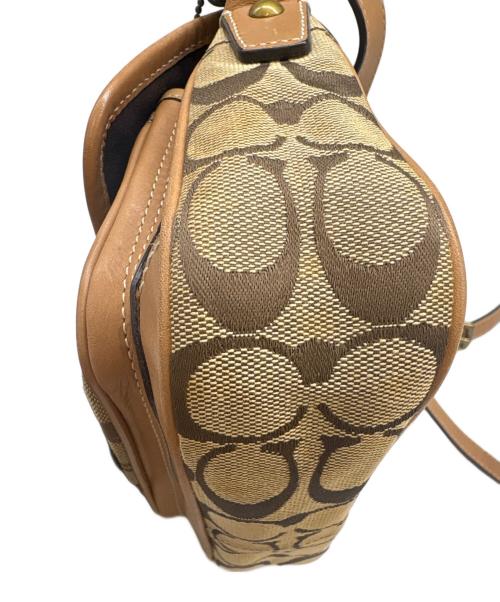 COACH（コーチ）COACH (コーチ) COACH　シグネチャー　ショルダーバッグ ブラウンの古着・服飾アイテム