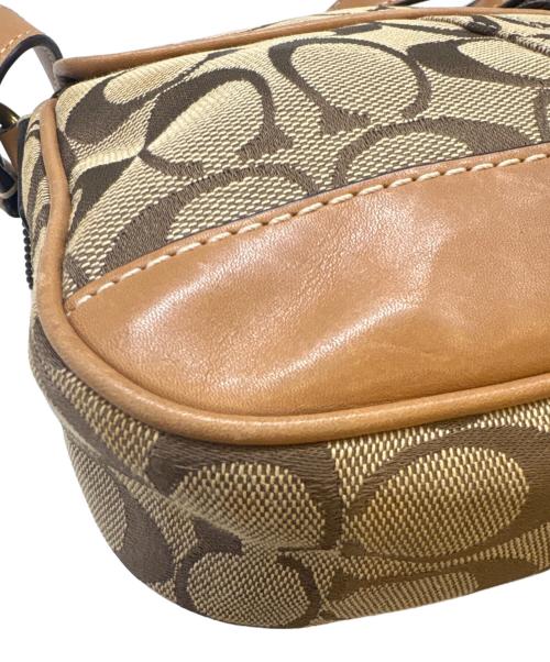 COACH（コーチ）COACH (コーチ) COACH　シグネチャー　ショルダーバッグ ブラウンの古着・服飾アイテム