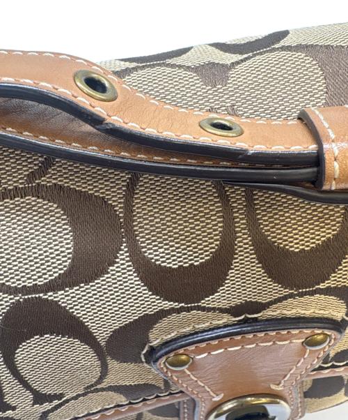 COACH（コーチ）COACH (コーチ) COACH　シグネチャー　ショルダーバッグ ブラウンの古着・服飾アイテム