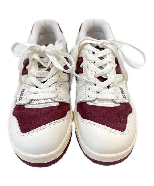 NEW BALANCE（ニューバランス）NEW BALANCE (ニューバランス) NEW BALANCE　550 Sea Salt Classic CRIMSON　ローカットスニーカー ホワイト×レッド サイズ:23の古着・服飾アイテム