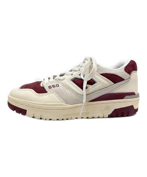 NEW BALANCE（ニューバランス）NEW BALANCE (ニューバランス) NEW BALANCE　550 Sea Salt Classic CRIMSON　ローカットスニーカー ホワイト×レッド サイズ:23の古着・服飾アイテム