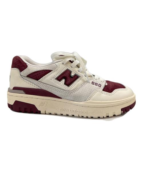 NEW BALANCE（ニューバランス）NEW BALANCE (ニューバランス) NEW BALANCE　550 Sea Salt Classic CRIMSON　ローカットスニーカー ホワイト×レッド サイズ:23の古着・服飾アイテム
