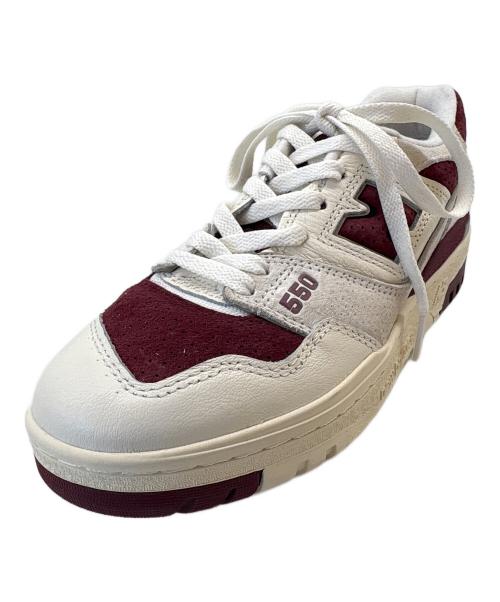 NEW BALANCE（ニューバランス）NEW BALANCE (ニューバランス) NEW BALANCE　550 Sea Salt Classic CRIMSON　ローカットスニーカー ホワイト×レッド サイズ:23の古着・服飾アイテム