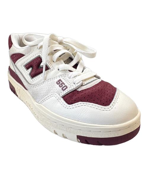 NEW BALANCE（ニューバランス）NEW BALANCE (ニューバランス) NEW BALANCE　550 Sea Salt Classic CRIMSON　ローカットスニーカー ホワイト×レッド サイズ:23の古着・服飾アイテム