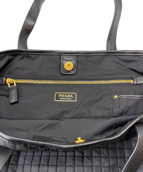 PRADA（プラダ）PRADA (プラダ) PRADA　キルティングトートバッグ ブラックの古着・服飾アイテム