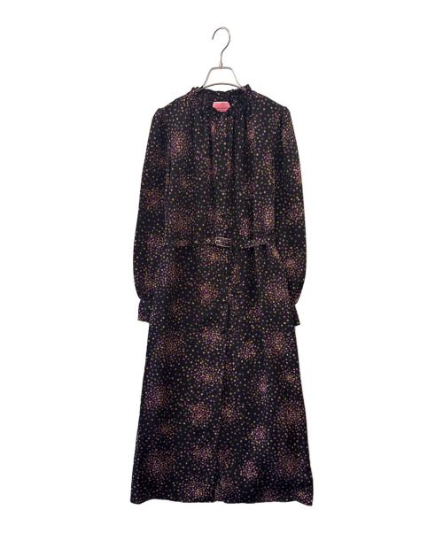 Kate Spade（ケイトスペード）Kate Spade (ケイトスペード) Kate Spade　長袖ワンピース ブラック×ピンクの古着・服飾アイテム
