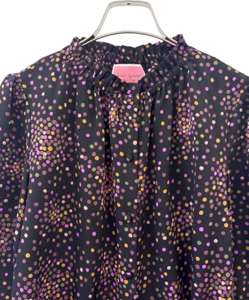 Kate Spade（ケイトスペード）Kate Spade (ケイトスペード) Kate Spade　長袖ワンピース ブラック×ピンクの古着・服飾アイテム