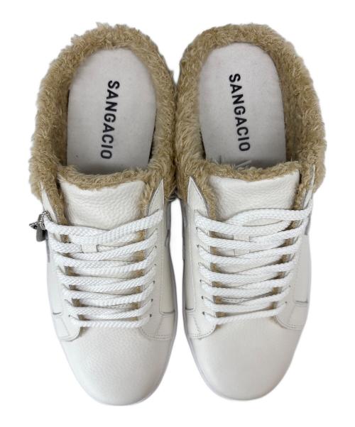 Sangacio（サンガッチョ）Sangacio (サンガッチョ) SANGACIO　にゅ SABOTS　スリッポン ホワイト サイズ:28の古着・服飾アイテム