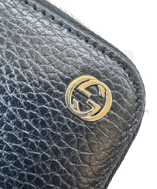 GUCCI（グッチ）GUCCI (グッチ) GUCCI　GGマーモント　ラウンドファスナー財布 ブラックの古着・服飾アイテム