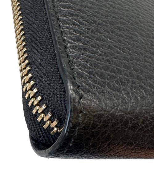 GUCCI（グッチ）GUCCI (グッチ) GUCCI　GGマーモント　ラウンドファスナー財布 ブラックの古着・服飾アイテム