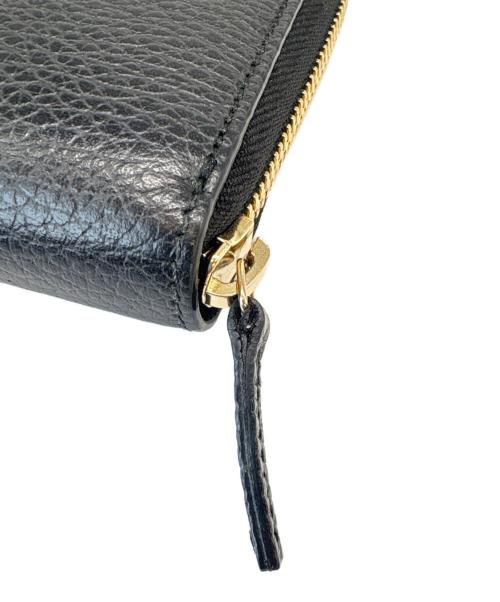 GUCCI（グッチ）GUCCI (グッチ) GUCCI　GGマーモント　ラウンドファスナー財布 ブラックの古着・服飾アイテム