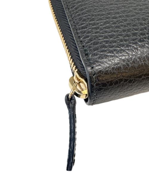 GUCCI（グッチ）GUCCI (グッチ) GUCCI　GGマーモント　ラウンドファスナー財布 ブラックの古着・服飾アイテム