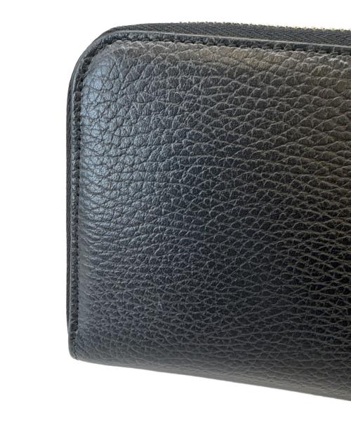 GUCCI（グッチ）GUCCI (グッチ) GUCCI　GGマーモント　ラウンドファスナー財布 ブラックの古着・服飾アイテム