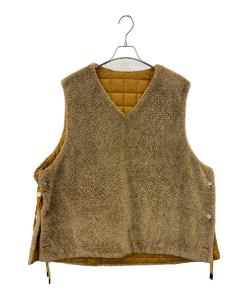 sillage（シアージ）Sillage (シアージ) Sillage　Quilt Apron Vest　ボアキルティングリバーシブルベスト ブラウン サイズ:Fの古着・服飾アイテム