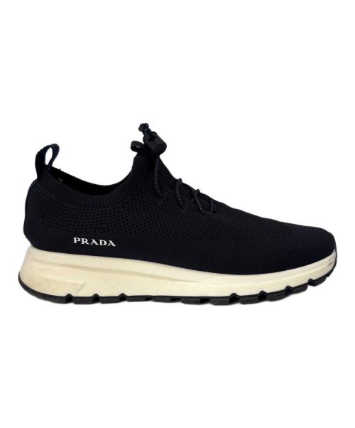 PRADA（プラダ）PRADA (プラダ) PRADA　ニットソックススニーカー ブラック サイズ:7 1/2の古着・服飾アイテム