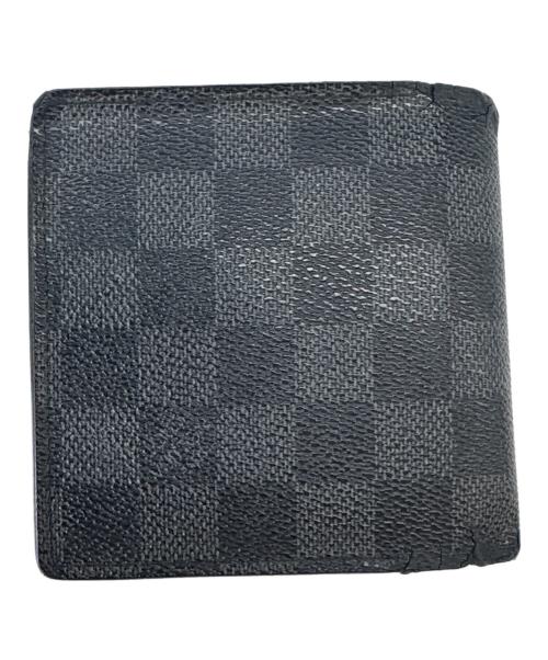 LOUIS VUITTON（ルイ ヴィトン）LOUIS VUITTON (ルイ ヴィトン) LOUIS VUITTON 　ポルトフォイユ・マルコ　ダミエ・グラフィット 　2つ折り財布 ブラックの古着・服飾アイテム