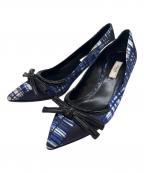 PRADAプラダ）の古着「PRADA　ポインテッドトゥパンプス」｜ブルー×ブラック