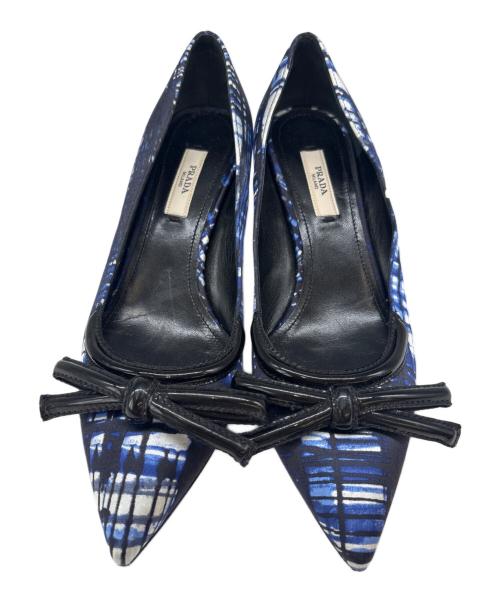 PRADA（プラダ）PRADA (プラダ) PRADA　ポインテッドトゥパンプス ブルー×ブラック サイズ:35 1/2の古着・服飾アイテム