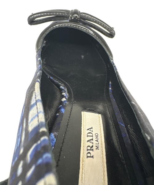PRADA（プラダ）PRADA (プラダ) PRADA　ポインテッドトゥパンプス ブルー×ブラック サイズ:35 1/2の古着・服飾アイテム