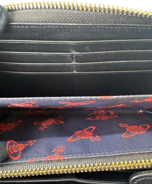 Vivienne Westwood（ヴィヴィアンウエストウッド）Vivienne Westwood (ヴィヴィアンウエストウッド) Vivienne Westwood　ラウンドファスナー財布 ブラックの古着・服飾アイテム