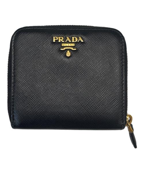 PRADA（プラダ）PRADA (プラダ) PRADA 　サフィアーノ 　2つ折り財布 ブラックの古着・服飾アイテム