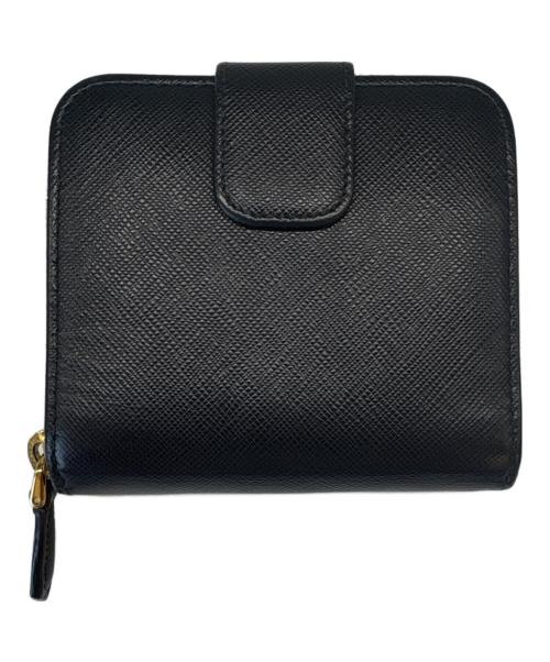 PRADA（プラダ）PRADA (プラダ) PRADA 　サフィアーノ 　2つ折り財布 ブラックの古着・服飾アイテム