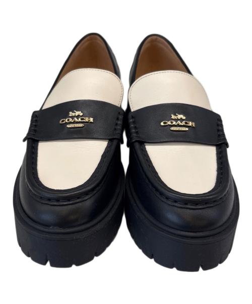 COACH（コーチ）COACH (コーチ) COACH　ルーシーローファー ブラック×アイボリー サイズ:23.5の古着・服飾アイテム