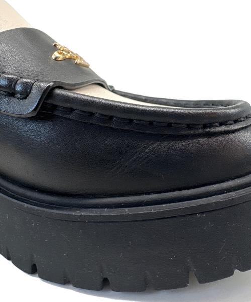 COACH（コーチ）COACH (コーチ) COACH　ルーシーローファー ブラック×アイボリー サイズ:23.5の古着・服飾アイテム