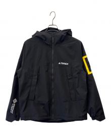 adidas×NATIONAL GEOGRAPHIC（アディダス×ナショナルジオグラフィック）の古着「adidas × NATIONAL GEOGRAPHIC　WINDSTOPPER　ウインドブレーカー」｜ブラック