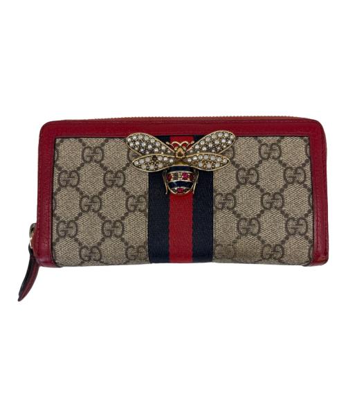 GUCCI（グッチ）GUCCI (グッチ) GUCCI　クイーン マーガレット　ラウンドファスナー 長財布の古着・服飾アイテム