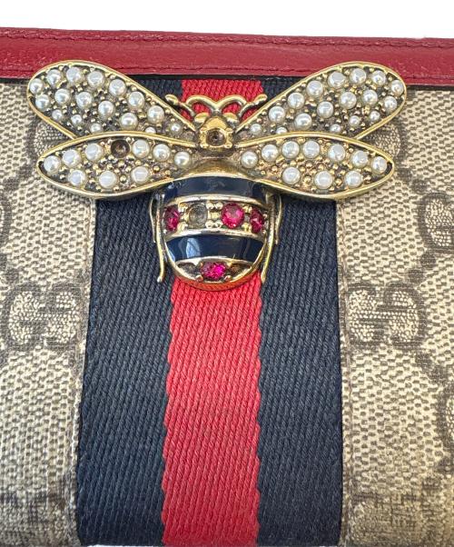 GUCCI（グッチ）GUCCI (グッチ) GUCCI　クイーン マーガレット　ラウンドファスナー 長財布の古着・服飾アイテム