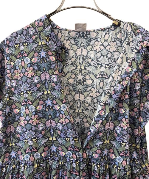 TSUHARU by samansa Mos2（ツハル バイ サマンサモスモス）TSUHARU by samansa Mos2 (ツハル バイ サマンサモスモス) TSUHARU by Samansa Mos2　半袖ワンピース パープル×ブラック サイズ:Fの古着・服飾アイテム