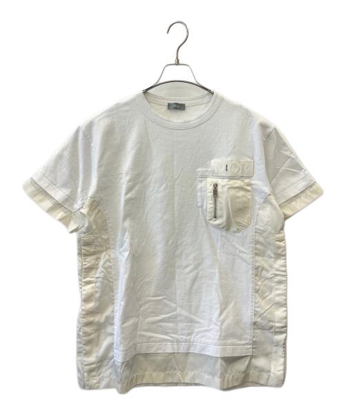 Dior（ディオール）Dior (ディオール) sacai (サカイ) DIOR × sacai 半袖カットソー ホワイト サイズ:Ｌの古着・服飾アイテム