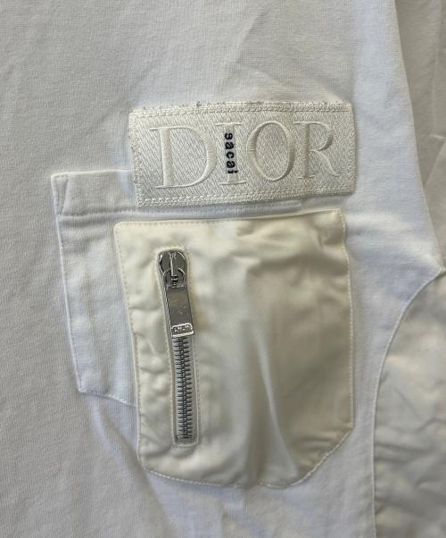 Dior（ディオール）Dior (ディオール) sacai (サカイ) DIOR × sacai 半袖カットソー ホワイト サイズ:Ｌの古着・服飾アイテム