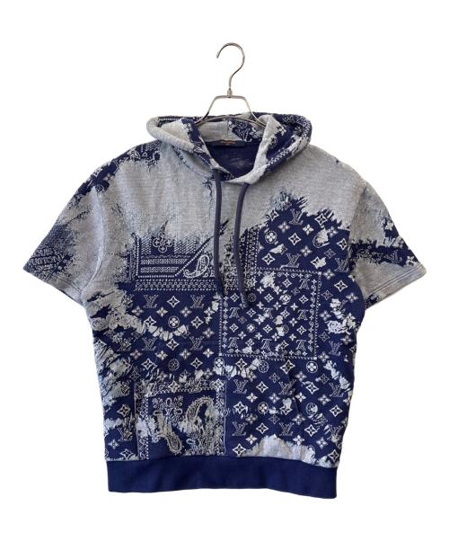 LOUIS VUITTON（ルイ ヴィトン）LOUIS VUITTON (ルイ ヴィトン) LOUIS VUITTON　ショートスリーブフーディ グレー×パープル サイズ:Mの古着・服飾アイテム