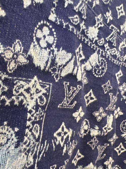 LOUIS VUITTON（ルイ ヴィトン）LOUIS VUITTON (ルイ ヴィトン) LOUIS VUITTON　ショートスリーブフーディ グレー×パープル サイズ:Mの古着・服飾アイテム