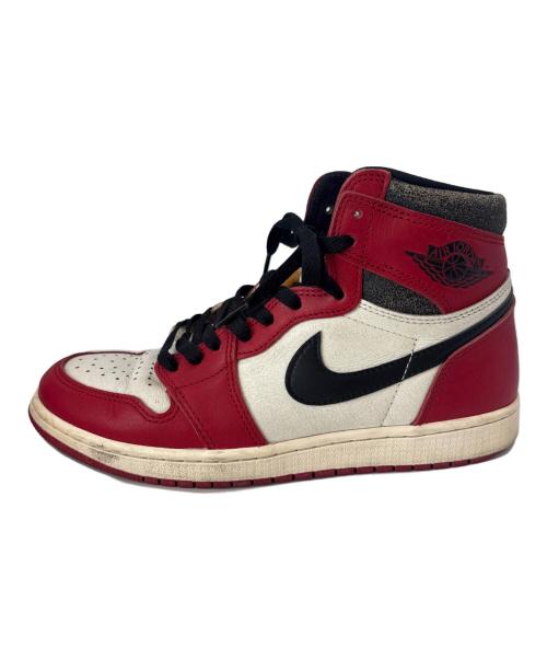 NIKE（ナイキ）NIKE (ナイキ) NIKE　AIR JORDAN 1 RETRO HIGH OG　ハイカットスニーカー ホワイト×レッド サイズ:27の古着・服飾アイテム