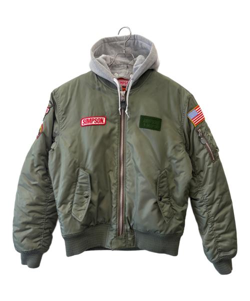 SIMPSON（シンプソン）SIMPSON (シンプソン) SIMPSON 　MA-1ジャケット オリーブ サイズ:3Lの古着・服飾アイテム