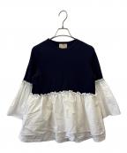 UNITED ARROWSユナイテッドアローズ）の古着「UNITED ARROWS　長袖カットソー」｜ネイビー×ホワイト