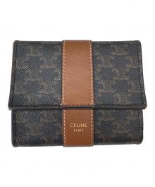 CELINE（セリーヌ）の古着「CELINE トリオンフ　3つ折り財布」｜ブラウン