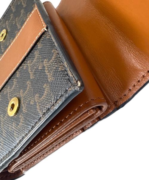 CELINE（セリーヌ）CELINE (セリーヌ) CELINE トリオンフ　3つ折り財布 ブラウンの古着・服飾アイテム