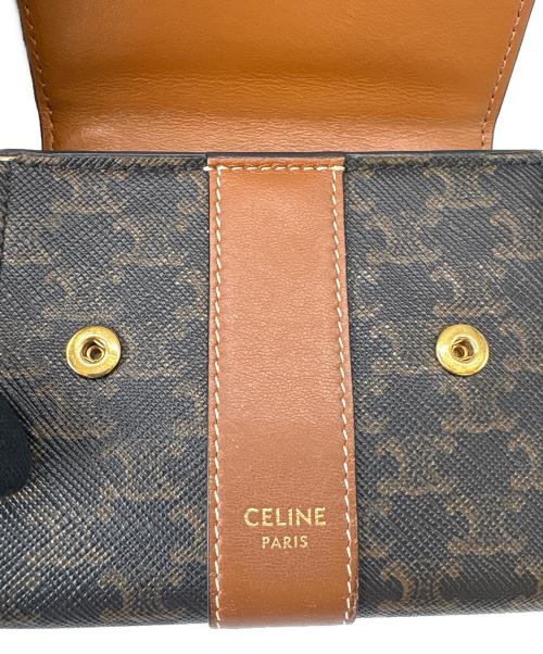 CELINE（セリーヌ）CELINE (セリーヌ) CELINE トリオンフ　3つ折り財布 ブラウンの古着・服飾アイテム