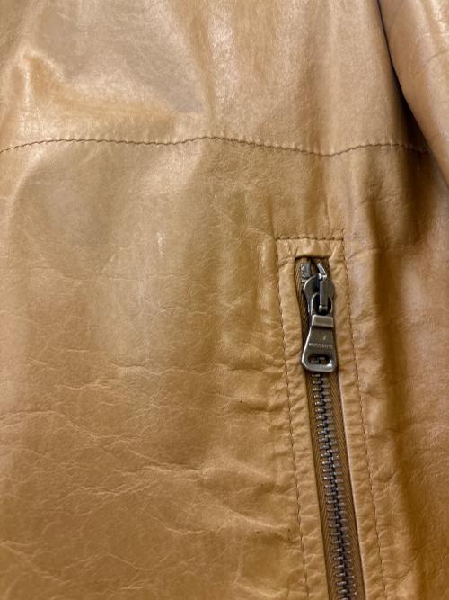 HUGO BOSS（ヒューゴ ボス）HUGO BOSS (ヒューゴ ボス) HUGO BOSS　シングルライダースジャケット ブラウン サイズ:48の古着・服飾アイテム