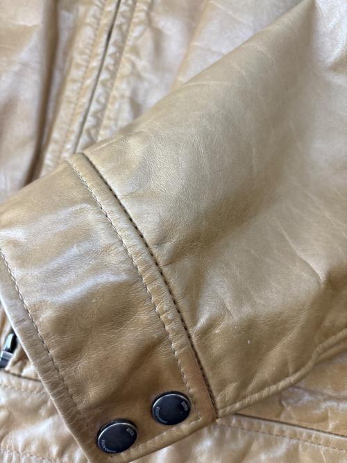 HUGO BOSS（ヒューゴ ボス）HUGO BOSS (ヒューゴ ボス) HUGO BOSS　シングルライダースジャケット ブラウン サイズ:48の古着・服飾アイテム