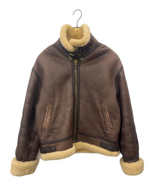 ミリタリー（ミリタリー）ミリタリー (ミリタリー) B-3ムートンジャケット ブラウン サイズ:Lの古着・服飾アイテム