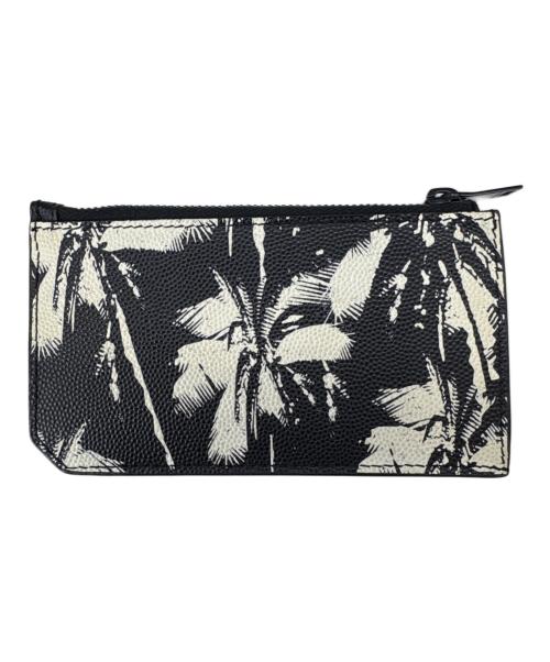 Saint Laurent Paris（サンローランパリ）Saint Laurent Paris (サンローランパリ) Saint Laurent Paris　カードポケット付コインケース ブラック×ホワイトの古着・服飾アイテム