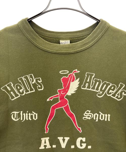 BUZZ RICKSON'S（バズリクソンズ）BUZZ RICKSON'S (バズリクソンズ) Buzz Rickson's　Hell's Angels　半袖スウェット グリーン サイズ:Ｌの古着・服飾アイテム